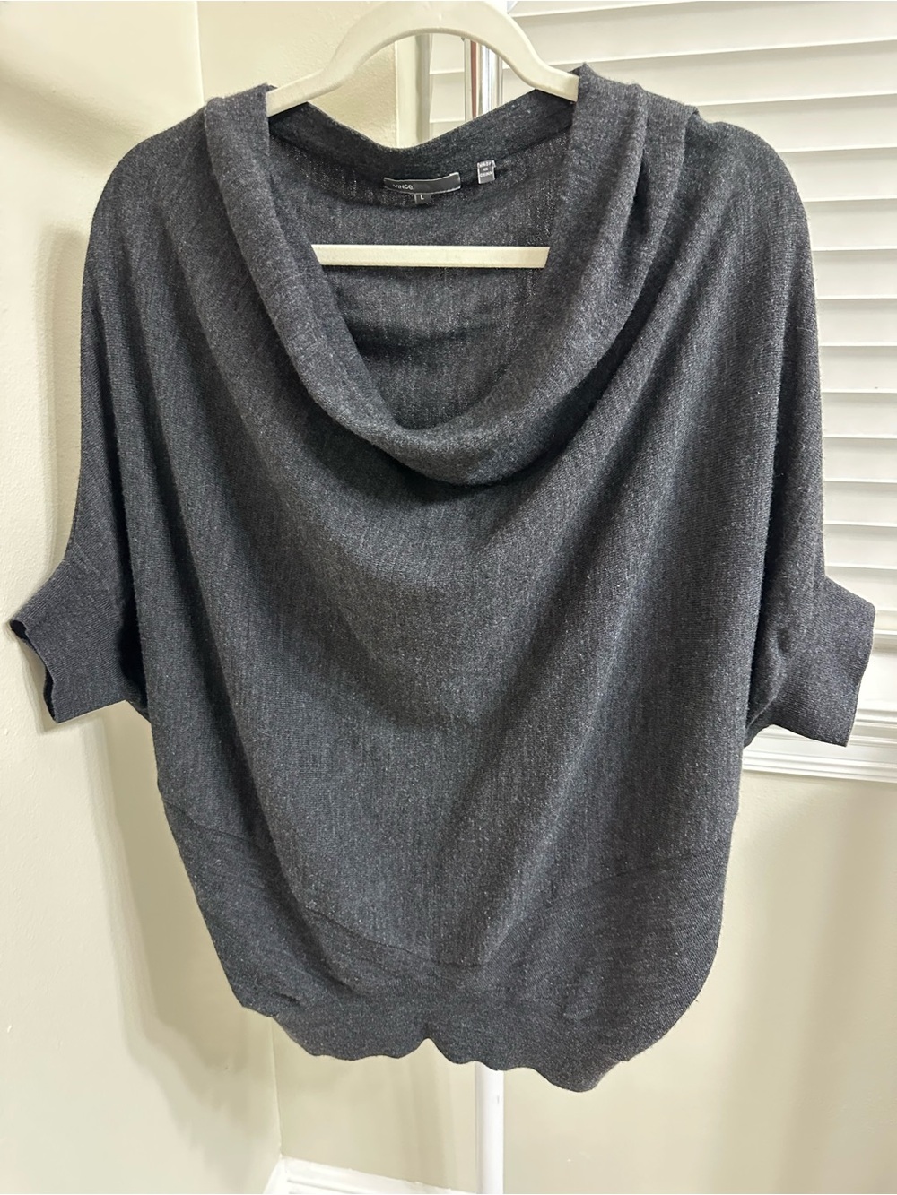 Vince Dark Charcoal Cowl Neck Sweater, L